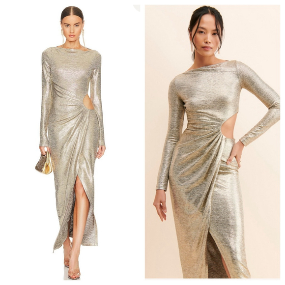 Significant Other Dresses & Skirts - Significant Other New! Chloe Metallic Sommer Cutout Maxi Dress